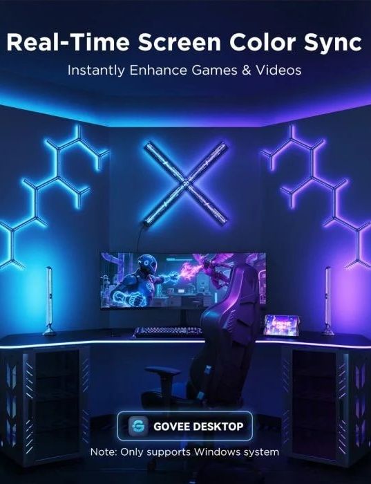 Набір адаптивного підсвічування Govee H6048 Govee Gaming Light Bars Pro, RGBIC, WI-FI/Bluetooth, чорний