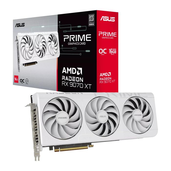 ASUS Graphic Card Radeon RX 9070 XT 16GB GDDR6 OC PRIME-RX9070XT-O16G-WHITE