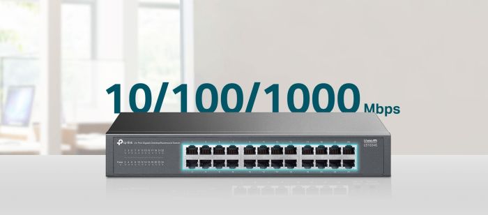 Комутатор TP-LINK  24xGE, Некерований TP-Link LS1024G