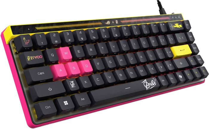 Клавіатура механічна ASUS ROG Falchion Ace HFX, 68key, HFX Magnetic Switches, USB-A, EN, RGB, ZywOo Ed.