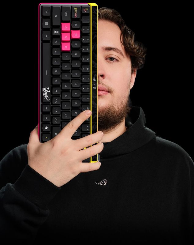 Клавіатура механічна ASUS ROG Falchion Ace HFX, 68key, HFX Magnetic Switches, USB-A, EN, RGB, ZywOo Ed.