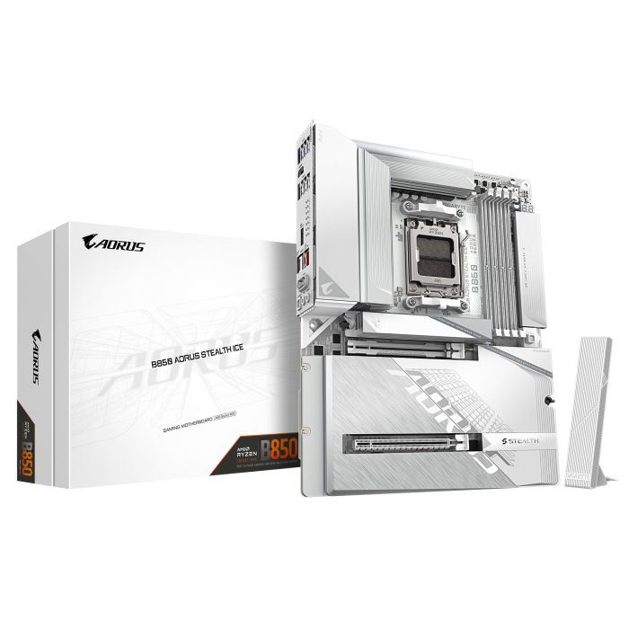 Материнська плата GIGABYTE B850 A STEALTH ICE  sAM5 B850 4xDDR5 M.2 HDMI ATX