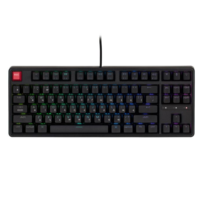 Mechanical keyboard Keychron C3 Pro V2 87Key, K pro Brown, USB-A, QMK, Hot-swap,8K, EN/UKR, RGB, black
