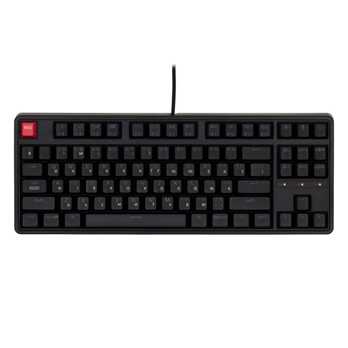 Mechanical keyboard Keychron C3 Pro V2 87Key, K pro Brown, USB-A, QMK, Hot-swap,8K, EN/UKR, RGB, black