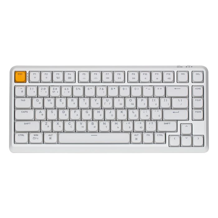 Mechanical keyboard Keychron J1 82Key, K pro Brown, WL/BT/USB-A, QMK, Hot-swap, EN/UKR, RGB, white