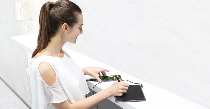 Graphical tablet 4.8"x3" , microUSB, black Huion H430P