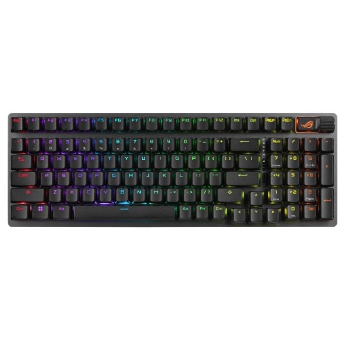 Клавиатура механическая ASUS ROG Strix Scope II, 96key, NX Snow, USB-A/WL/BT, EN/UK, RGB, чёрный