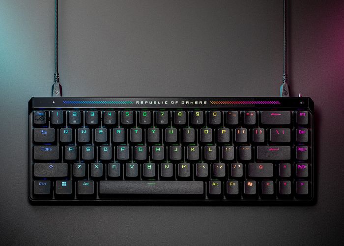 Клавиатура механическая ASUS ROG Falchion Ace HFX, 68key, HFX Magnetic Switches, USB-A, EN/UK, RGB, чёрный