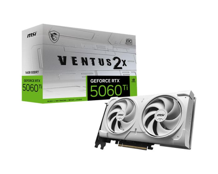 Видеокарта MSI GeForce RTX 5060 Ti 16GB GDDR7 VENTUS 2X OC WHITE PLUS