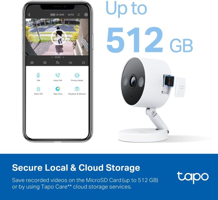 IP-Камера TP-LINK Tapo C120 2K N300 microSD motion detection