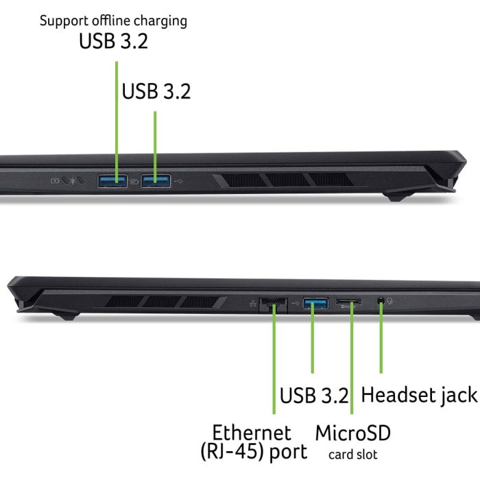 Acer Notebook Nitro V 16S ANV16S-71 16" WUXGA IPS, Intel 5-210H, 32GB, F1TB, NVD5050-8, Lin, black