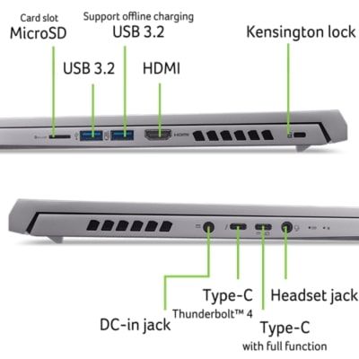 Acer Notebook Predator Triton Neo 16 PTN16-51 16" WQXGA, Intel U7-155H, 16GB, F1TB, NVD4060-8, Lin, silver