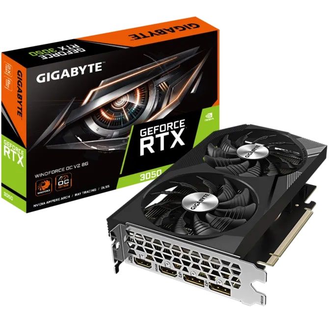 Видеокарта GIGABYTE GeForce RTX 3050 8GB GDDR6 WINDFORCE OC
