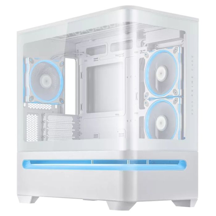 Prime AP202 Tempered Glas, without PSU, 2xUSB3.2, 1xUSB Type-C, Tempered Glass side, mATX, WHITE ASUS 90DC00P3-B19000