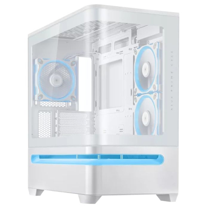 Prime AP202 Tempered Glas, without PSU, 2xUSB3.2, 1xUSB Type-C, Tempered Glass side, mATX, WHITE ASUS 90DC00P3-B19000