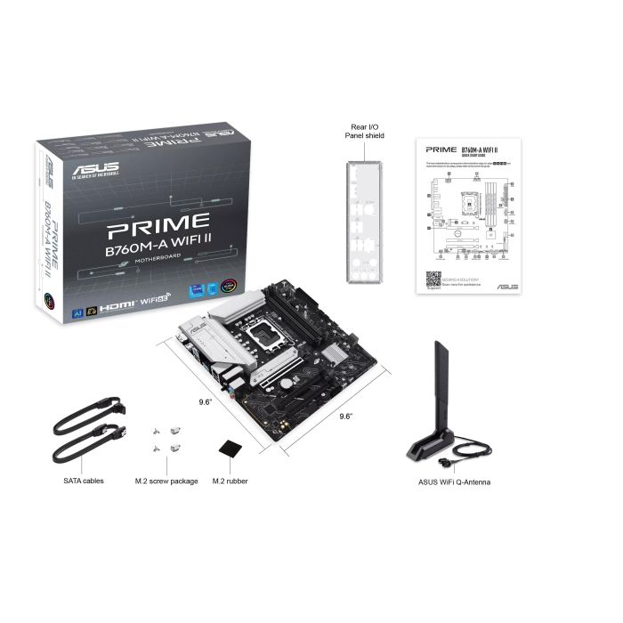 ASUS PRIME B760M-A WIFI II s1700 B760 4xDDR5 M.2 HDMI DP Wi-Fi BT mATX