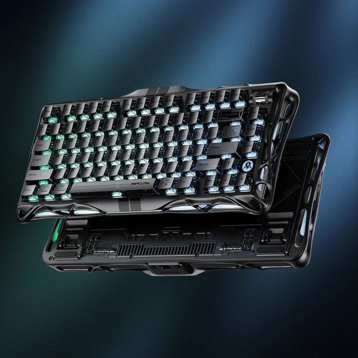 Клавиатура механическая GravaStar Mercury V75 80keys, Magnetic Jade Pro, 8K, USB-A, RGB, Stealth Black