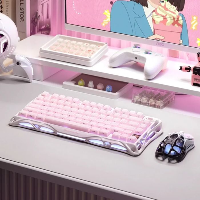 Клавиатура механическая GravaStar Mercury K1 80keys, GravaStar x Kailh Cheery Pink, EN, BT/WL/USB, Sakura Pink