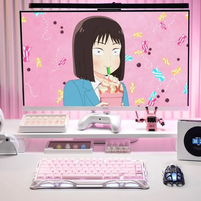Клавиатура механическая GravaStar Mercury K1 80keys, GravaStar x Kailh Cheery Pink, EN, BT/WL/USB, Sakura Pink