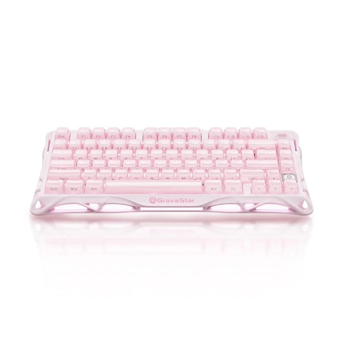 Клавиатура механическая GravaStar Mercury K1 80keys, GravaStar x Kailh Cheery Pink, EN, BT/WL/USB, Sakura Pink