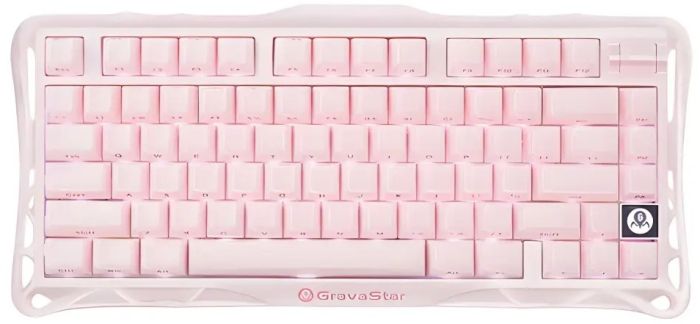 Клавиатура механическая GravaStar Mercury K1 80keys, GravaStar x Kailh Cheery Pink, EN, BT/WL/USB, Sakura Pink