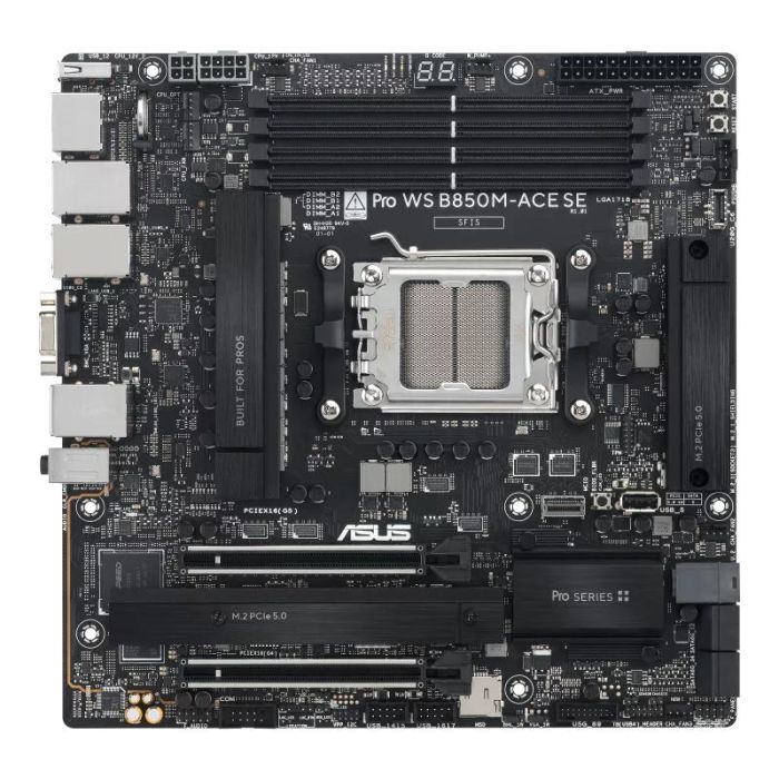 ASUS Motherboard PRO WS B850M-ACE SE sAM5 B850 4xDDR5 M.2 HDMI DP D-Sub USB Type-C mATX