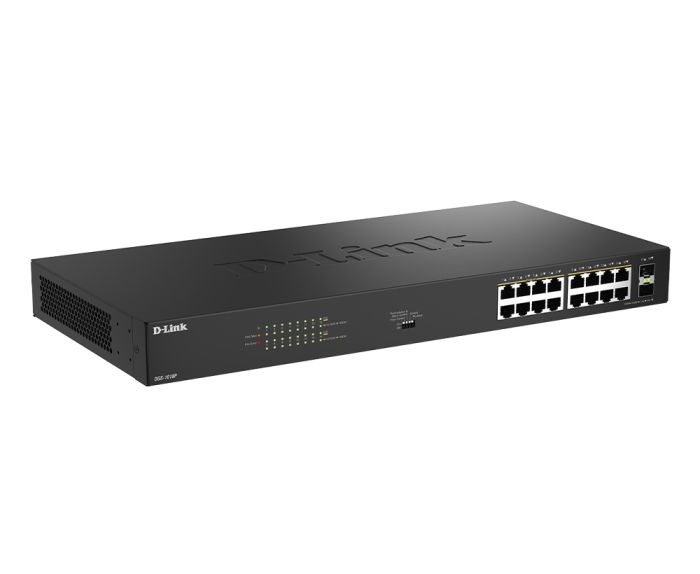 Коммутатор    16x1GE PoE+, 240W, 30Вт/порт, Неуправляемый D-Link DGS-1018P