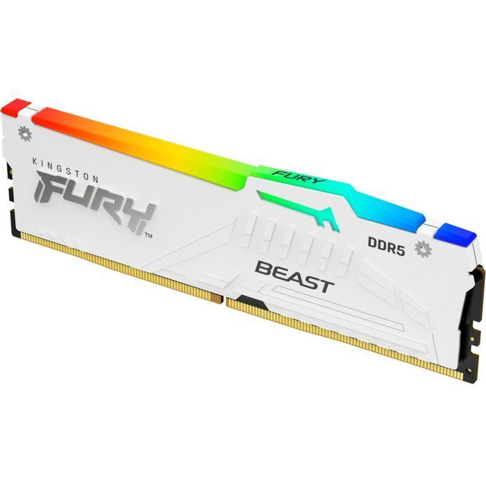 Память ПК Kingston DDR5 16GB 6400 Beast White RGB EXPO