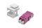 DIGITUS Fiber LC-duplex coupler, MM-OM4,for keystone panel Color Violet, incl. keystone frame