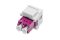 DIGITUS Fiber LC-duplex coupler, MM-OM4,for keystone panel Color Violet, incl. keystone frame