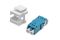 DIGITUS Fiber LC-duplex coupler, SM, for keystone panel OS2, Color blue, incl. keystone frame