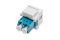 DIGITUS Fiber LC-duplex coupler, SM, for keystone panel OS2, Color blue, incl. keystone frame