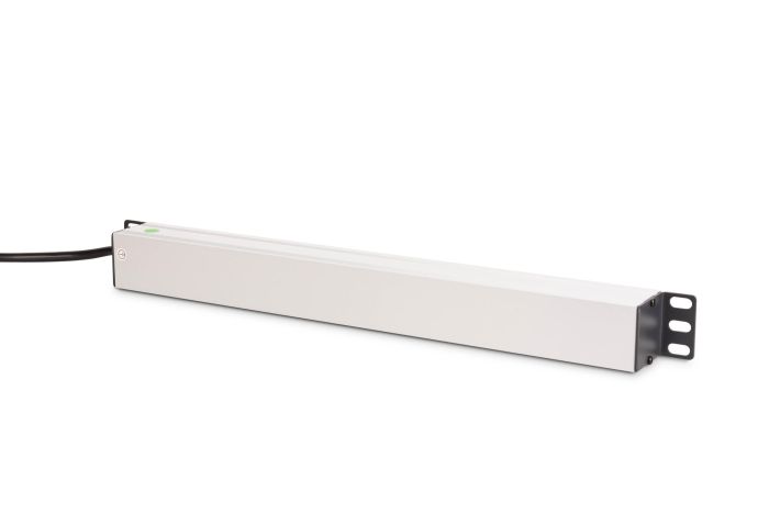 Пристрій розподілу електроживлення DIGITUS 1U, 8xSchuko, 16A, 250V, вимикач, запобіжник, вилка Schuko