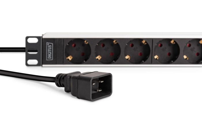 Пристрій розподілу електроживлення DIGITUS 1U, 9xSchuko, 16A, 250V, вилка C20