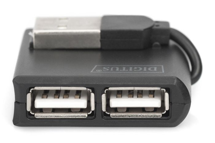 Концентратор DIGITUS USB 2.0, 4 порта, чорний