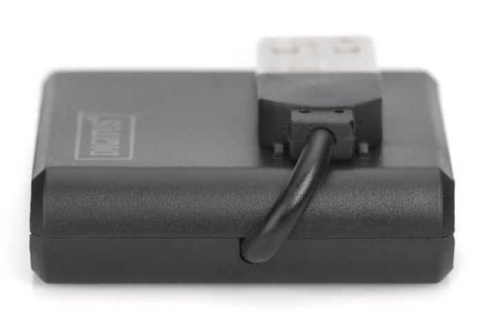 Концентратор DIGITUS USB 2.0, 4 порта, чорний