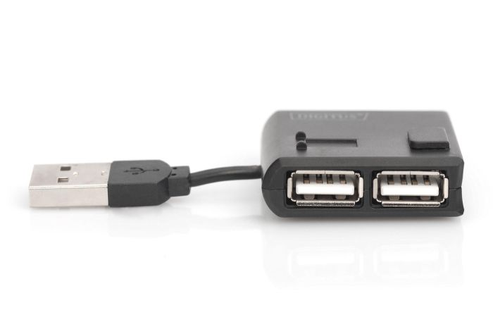 Концентратор DIGITUS USB 2.0, 4 порта, чорний