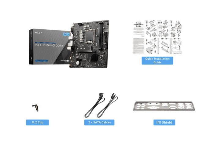 MSI Motherboard PRO H610M-G DDR4 s1700 H610 2xDDR4 M.2 HDMI DP D-Sub mATX