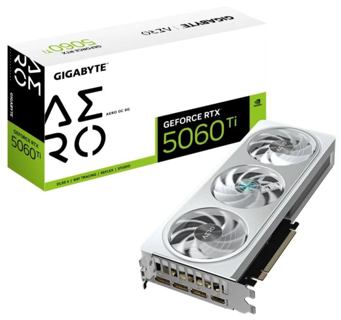 Видеокарта GIGABYTE GeForce RTX 5060 Ti 8GB GDDR7 AERO OC