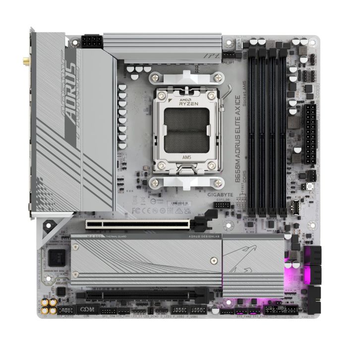 GIGABYTE Motherboard B650M A ELITE AX ICE sAM5 B650 4xDDR5 M.2 HDMI DP Wi-Fi mATX