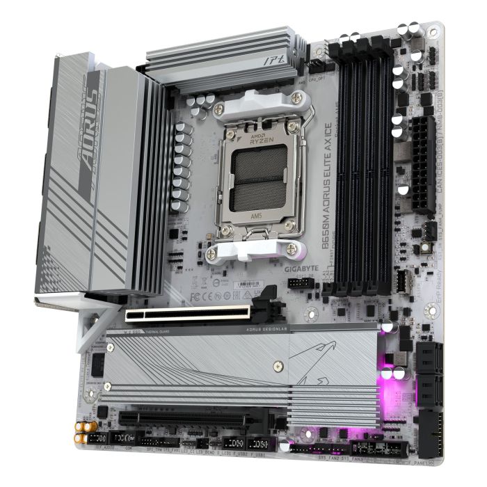 GIGABYTE Motherboard B650M A ELITE AX ICE sAM5 B650 4xDDR5 M.2 HDMI DP Wi-Fi mATX