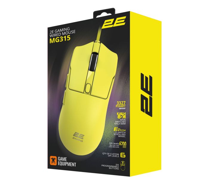 Миша 2E GAMING MG315, USB-A, жовтий