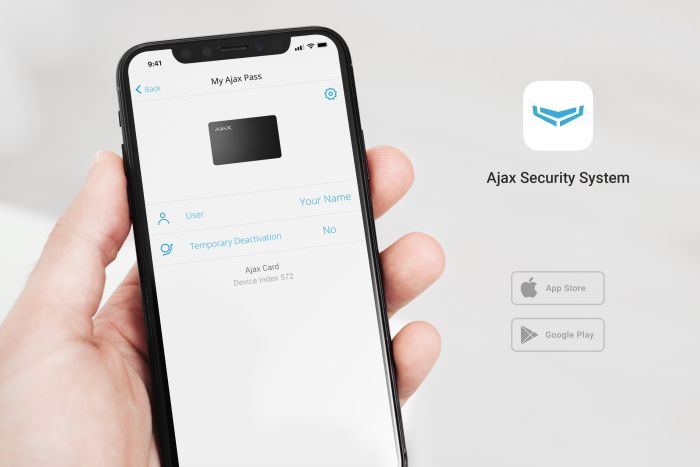 Ajax Pass card 1pc, jeweller, contactless, black