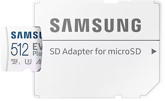 Карта пам'яті Samsung microSDXC  512GB C10 UHS-I R100MB/s Evo Plus + SD