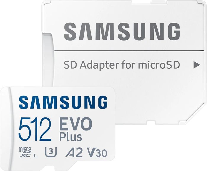Карта пам'яті Samsung microSDXC  512GB C10 UHS-I R100MB/s Evo Plus + SD