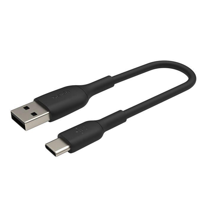 Кабель USB-A > USB-C заряджання/синхронізації Belkin 0.15м, 15Вт, Type-C, PVC, чорний