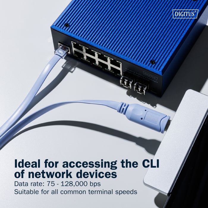 Адаптер DIGITUS USB 2.0 > RJ45 (M/M), FT232RNL, 1.8m