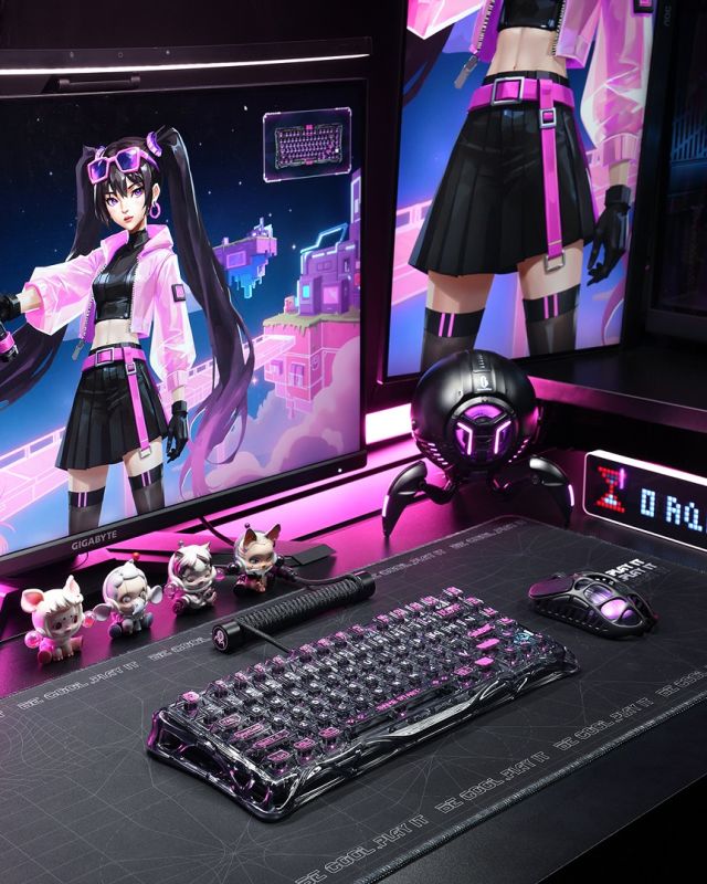 Клавіатура магнітна GravaStar Mercury V75 Lite 75keys, Blackcore, USB-A, Transparent Black
