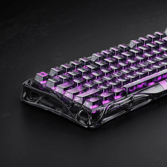Клавіатура магнітна GravaStar Mercury V75 Lite 75keys, Blackcore, USB-A, Transparent Black