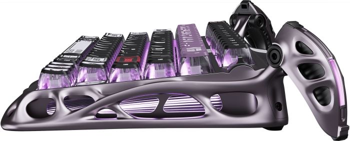 Клавиатура магнитная GravaStar Mercury V75 Pro 80keys, GravaStar x Gateron Jade Gaming, USB-A, 8k, RGB, Iron Purple
